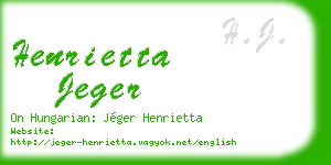 henrietta jeger business card