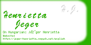 henrietta jeger business card